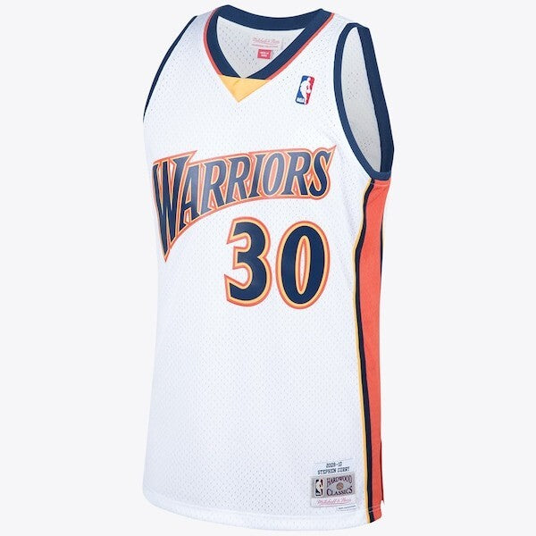 Golden State Warriors 2009 Steph Curry Hardwood Classics Home Swingman Jersey By Mitchell & Ness - White - Mens