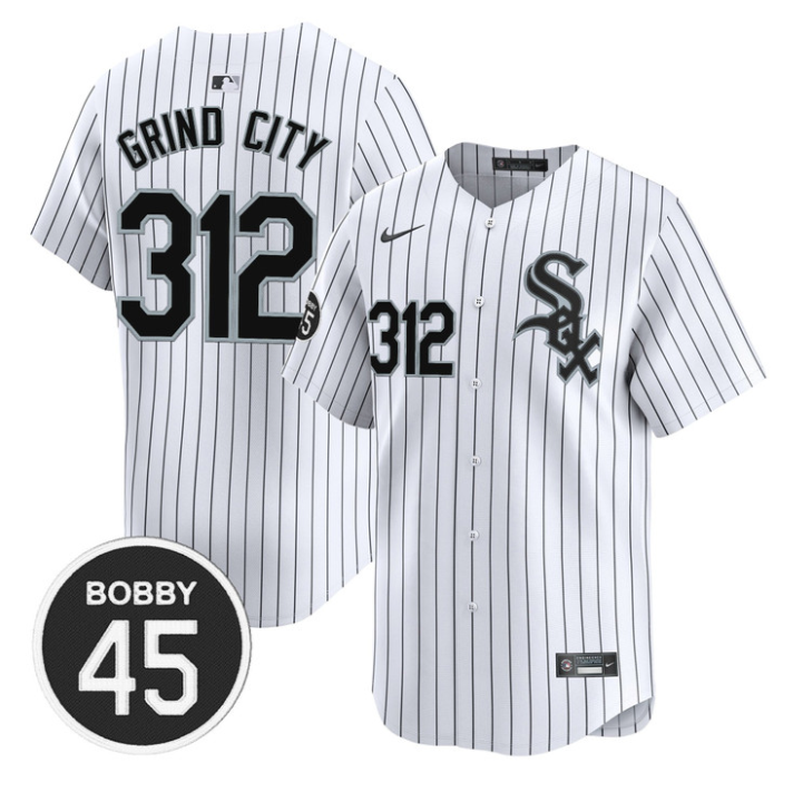 Bobby Jenks #45 Chicago White Sox Grind City #312 Stripes Limited Jersey