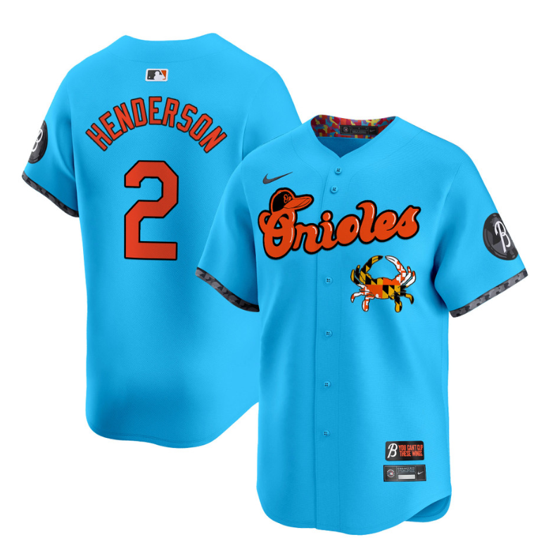 Gunnar Henderson #2 Baltimore Orioles Maryland Crab Vapor L Limited Jersey - Blue