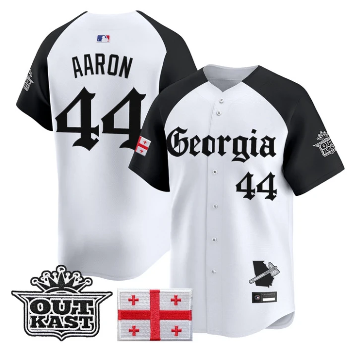 Hank Aaron #44 Atlanta Braves Georgia Outkast Gothic Limited Jersey