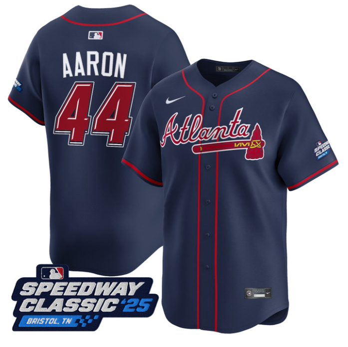 Hank Aaron #44 Atlanta Braves Speedway Classic Limited Jersey - Navy