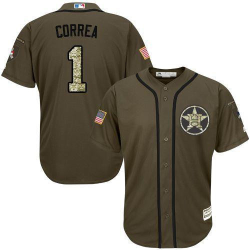 Carlos Correa #1 Houston Astros Salute To Service Limited Jersey - Green