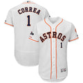 Carlos Correa #1 Houston Astros Majestic 2019 Postseason Authentic Flex Base Player Jersey - White