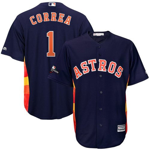 Carlos Correa #1 Houston Astros Majestic 2019 Postseason Limited Cool Base Player Jersey - Navy