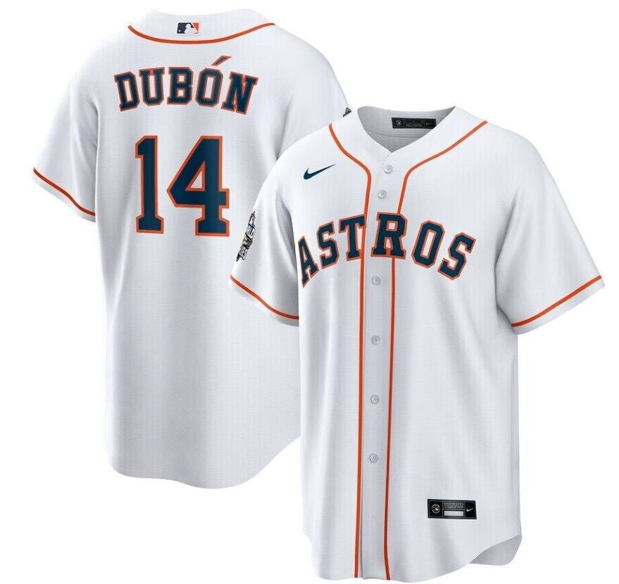 Mauricio Dubn #14 Houston Astros 2022 World Series Patch Limited Cool Base Jersey - White