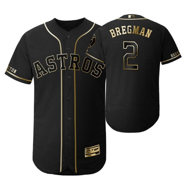 Alex Bregman #2 Houston Astros 2019 Brandedition Black Gift Astros Fans Limited Jersey - Golden