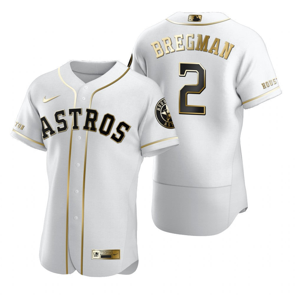Alex Bregman #2 Houston Astros Brandedition White Gift Astros Fans Limited Jersey - Golden