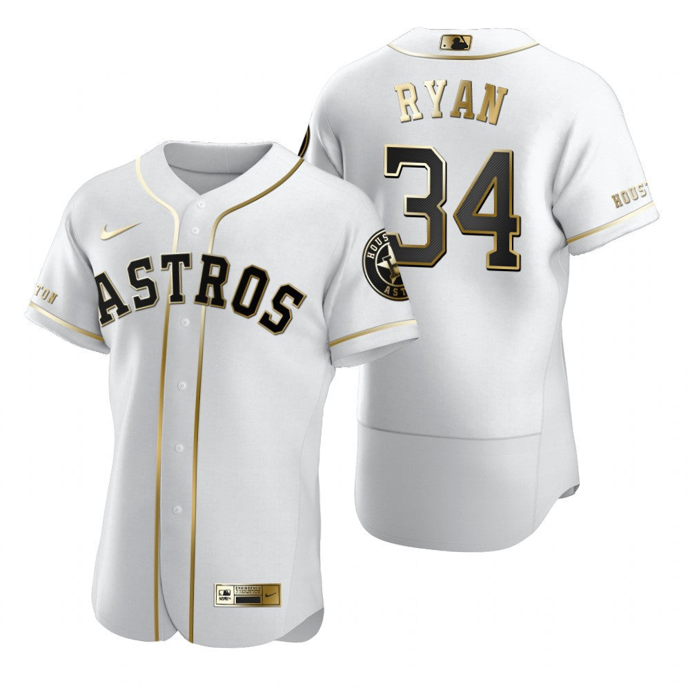 Nolan Ryan #34 Houston Astros Brandedition White Gift Astros Fans Limited Jersey - Golden