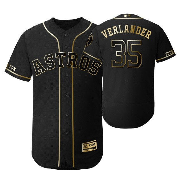 Justin Verlander #35 Houston Astros 2019 Brandedition Black Gift Astros Fans Limited Jersey - Golden