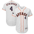 George Springer #4 Houston Astros Majestic 2019 Postseason Authentic Flex Base Player Jersey - White