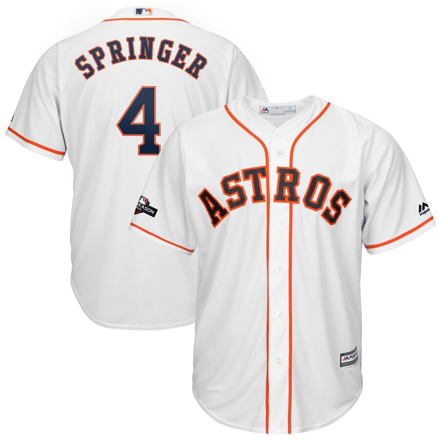 George Springer #4 Houston Astros Majestic 2019 Postseason Limited Cool Base Player Jersey - White