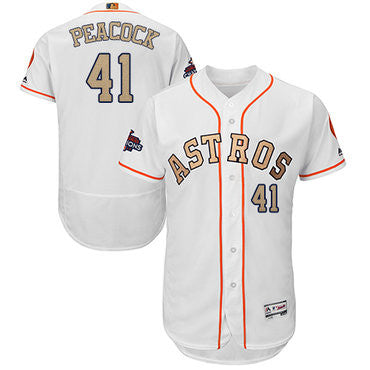 Brad Peacock #41 Houston Astros 2018 Flexbase Authentic Gold Program Cool Base Jersey - White
