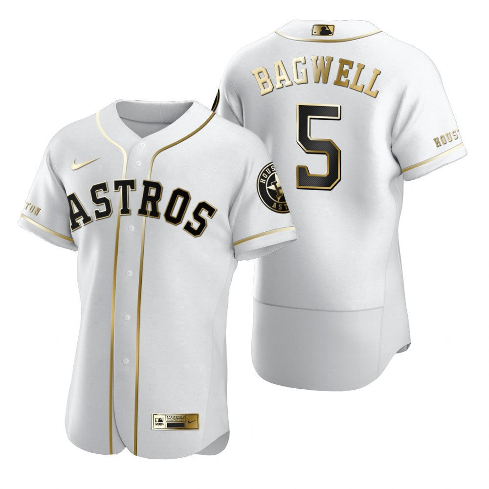 Jeff Bagwell #5 Houston Astros Brandedition White Gift Astros Fans Limited Jersey - Golden