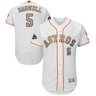 Jeff Bagwell #5 Houston Astros 2018 Flexbase Authentic Gold Program Cool Base Jersey - White