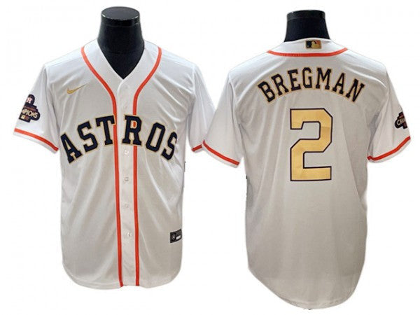 Alex Bregman #2 Houston Astros 2023 Gold Limited Jersey - White