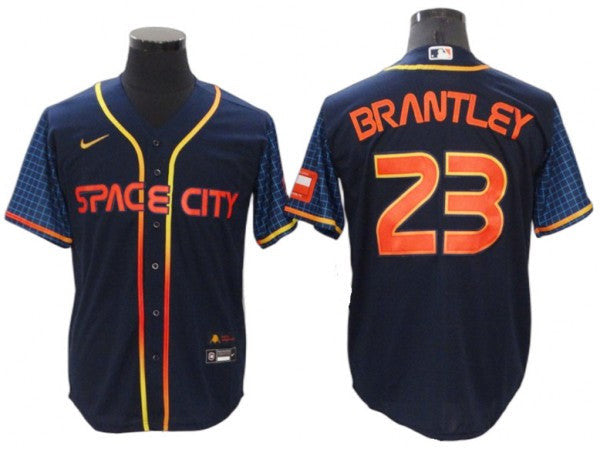 Michael Brantley #23 Houston Astros 2022 City Connect Limited Cool Base Jersey - Navy