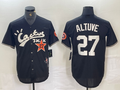 Jose Altuve #27 Houston Astros Cactus Jack Cool Base Baseball Jerse Limited Jersey - Black