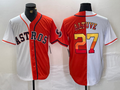 Jose Altuve #27 Houston Astros Split Limited Baseball Jersey - White Orange