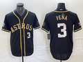 Jeremy Pena #3 Houston Astros Player Number Limited Cool Base Baseball Jersey - Black Gold