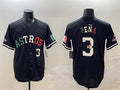 Jeremy Pena #3 Houston Astros Mexico World Serise Champions Patch Coo Limited Jersey - Black