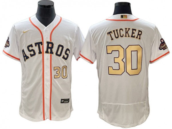 Kyle Tucker #30 Houston Astros 2023 Gold Limited Flex Base Jersey - White Gold