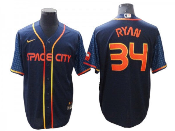 Nolan Ryan #34 Houston Astros 2022 City Connect Limited Cool Base Jersey - Navy