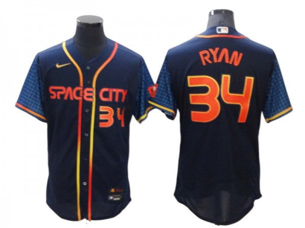 Nolan Ryan #34 Houston Astros 2022 City Connect Limited Flex Base Jersey - Navy