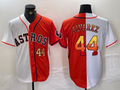 Yordan Alvarez #44 Houston Astros Number Split Baseball Je Limited Jersey - White Orange