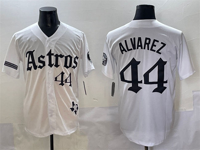 Yordan Alvarez #44 Houston Astros Gothic 'Houston Born Barrio Raised' Limi Limited Jersey - White