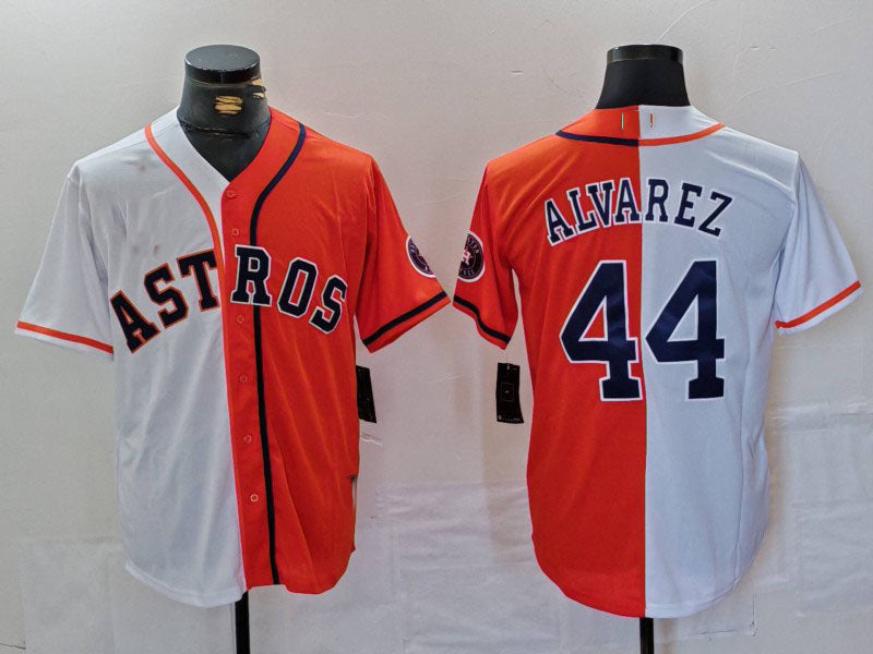 Yordan Alvarez #44 Houston Astros Split Limited Baseball Jersey - White Orange