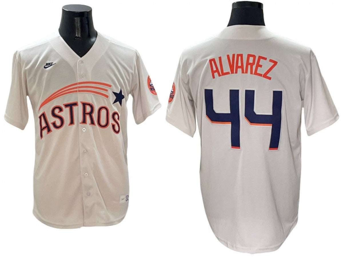 Houston Astros #44 Yordan Lvarez Throwback Cooperstown Limited Jersey - Cream