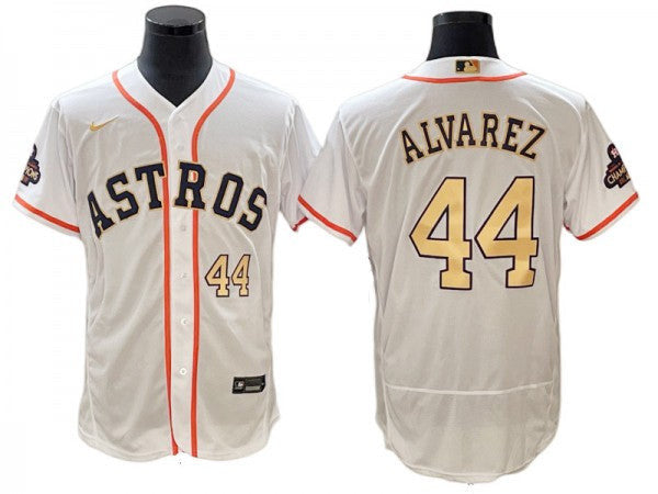 Houston Astros #44 2023 Yordan Lvarez Gold Limited Jersey - White
