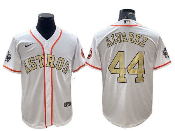 White Gold #44 Houston Astros Yordan Lvarez Program Limited Cool Base Jersey