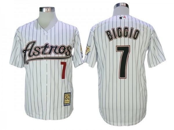 Craig Biggio #7 Houston Astros Pinstripe Cooperstown Limited Jersey - White