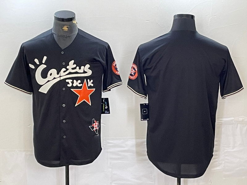 Houston Astros Blank Cactus Jack Vapor Premier Baseball Jersey - Black