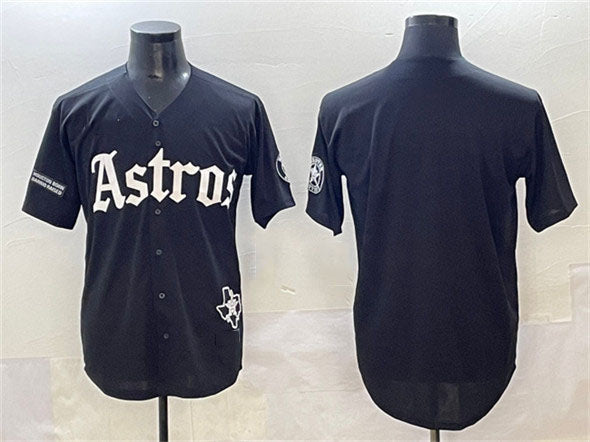 Houston Astros Blank Gothic 'Houston Born Barrio Raised' Limited Jersey - Black