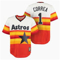 Carlos Correa #1 Houston Astros Throwback Pullover Limited Jersey - Orange