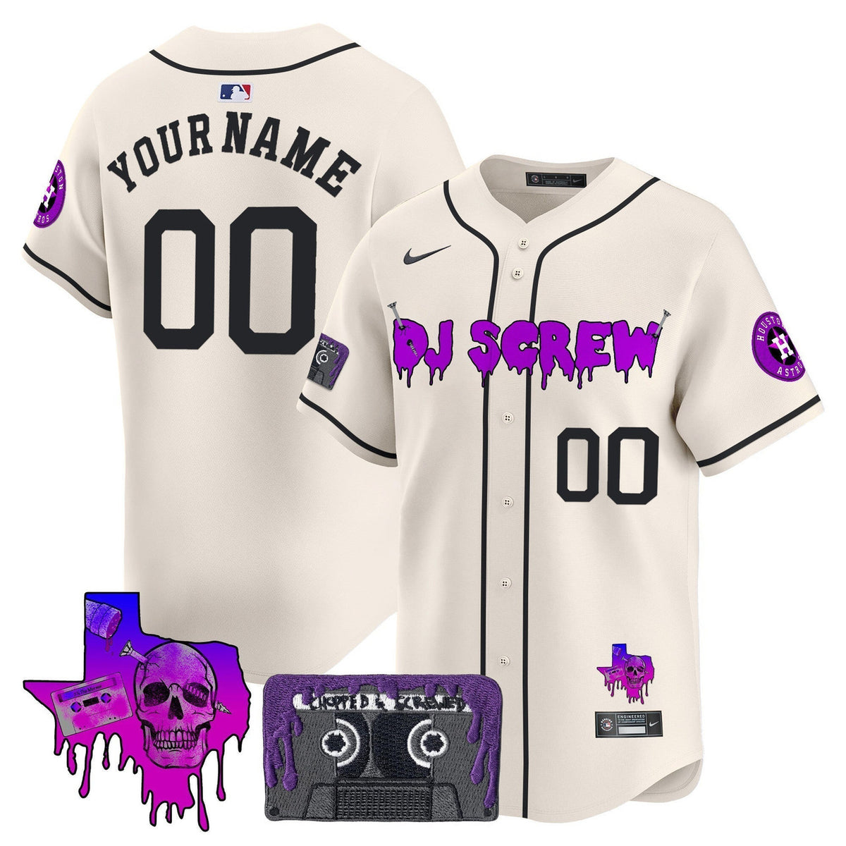 Dj Screw #71 Houston Astros Patch Vapor Premier Limited V2 Stitc Custom Jersey