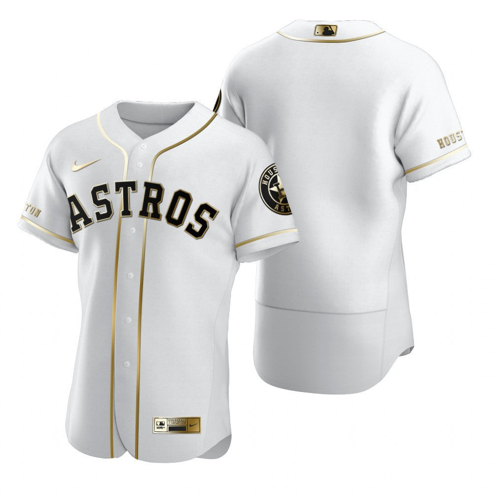 Houston Astros Brandedition White Gift Astros Fans Limited Jersey - Golden