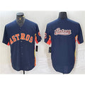 Houston Astros Team Big Logo Patch Cool Base Baseball Jerseys Limited Jersey - Navy