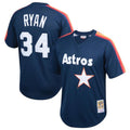 Nolan Ryan #34 Houston Astros 1988 Throwback Mesh Pullover Limited Jersey - Navy
