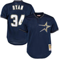 Nolan Ryan #34 Houston Astros 1997 Throwback Mesh Pullover Limited Jersey - Navy