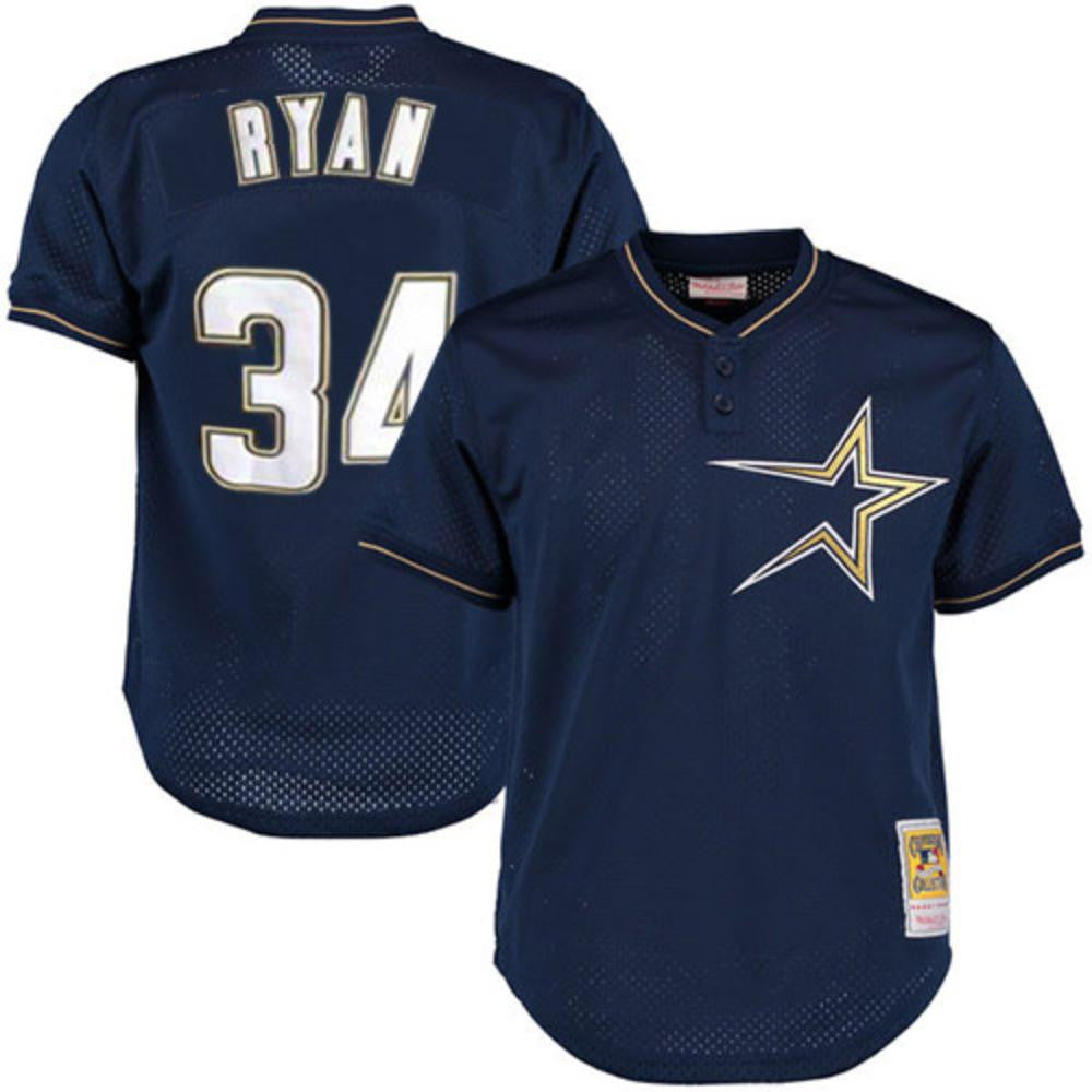 Nolan Ryan #34 Houston Astros 1997 Throwback Mesh Pullover Limited Jersey - Navy