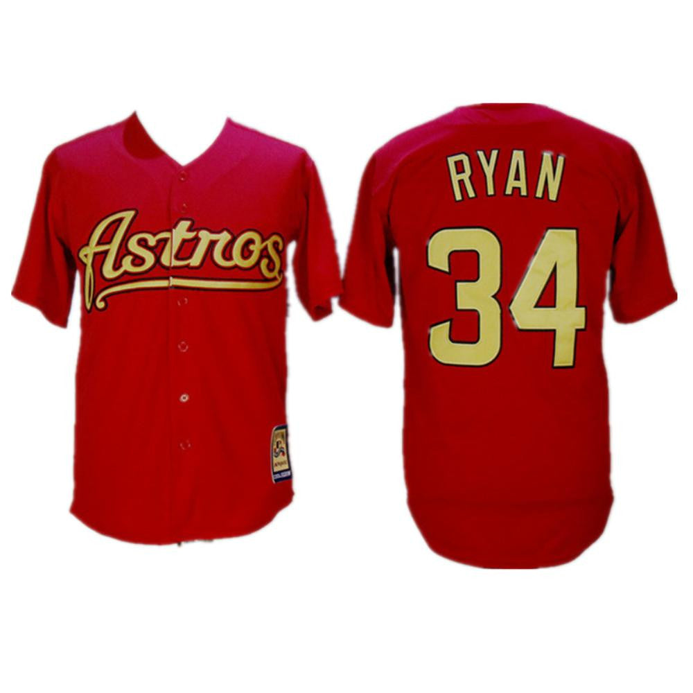 Nolan Ryan #34 Houston Astros 2002 Limited Throwback Jersey - Red