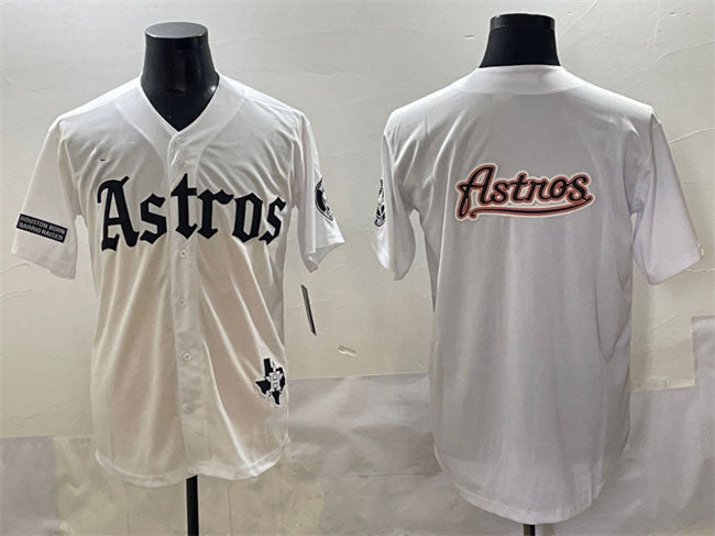 Houston Astros Team Big Logo Gothic 'Houston Born Barrio Raised' Limited Jersey - White