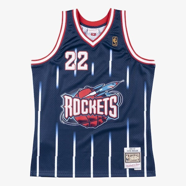 Houston Rockets Mitchell & Ness Swingman Jersey Road Clyde Drexler 1996-97