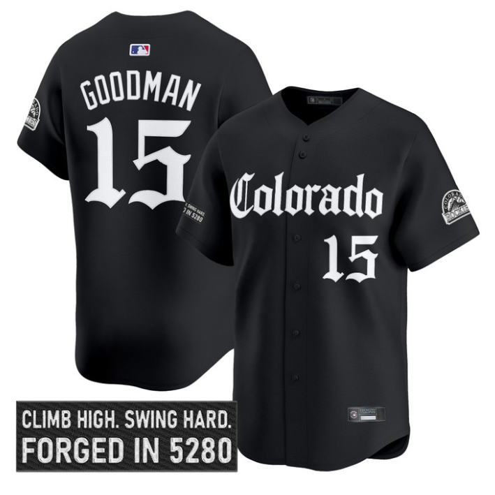 Mile High #15 Colorado Rockies Hunter Goodman Gothic Shadows Limited Jersey