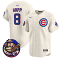 Ian Happ #8 Chicago Cubs Clark Patch Vapor Premier Limited Jersey - Cream