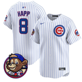 Ian Happ #8 Chicago Cubs Clark Patch Vapor Premier Limited Pinst Jersey