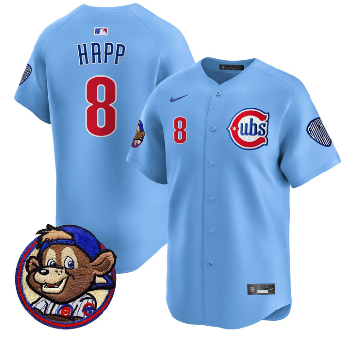Ian Happ #8 Chicago Cubs Clark Patch Vapor Premier Limited Jersey